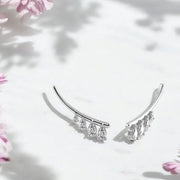 Silver Earrings Rhodium Plated